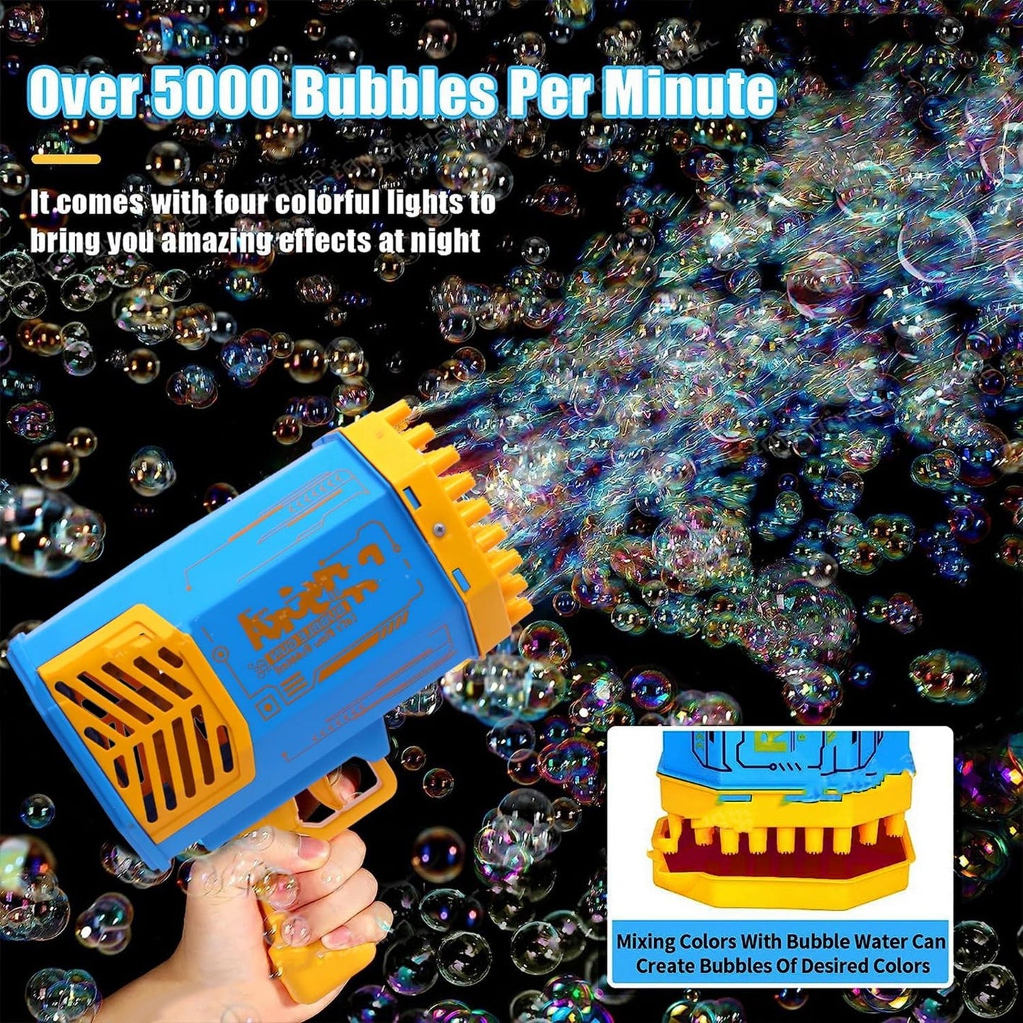 69 Holes Big Rechargeable Bubble Gun Powerful Machine Toy for Kids and Adults signaturekarts