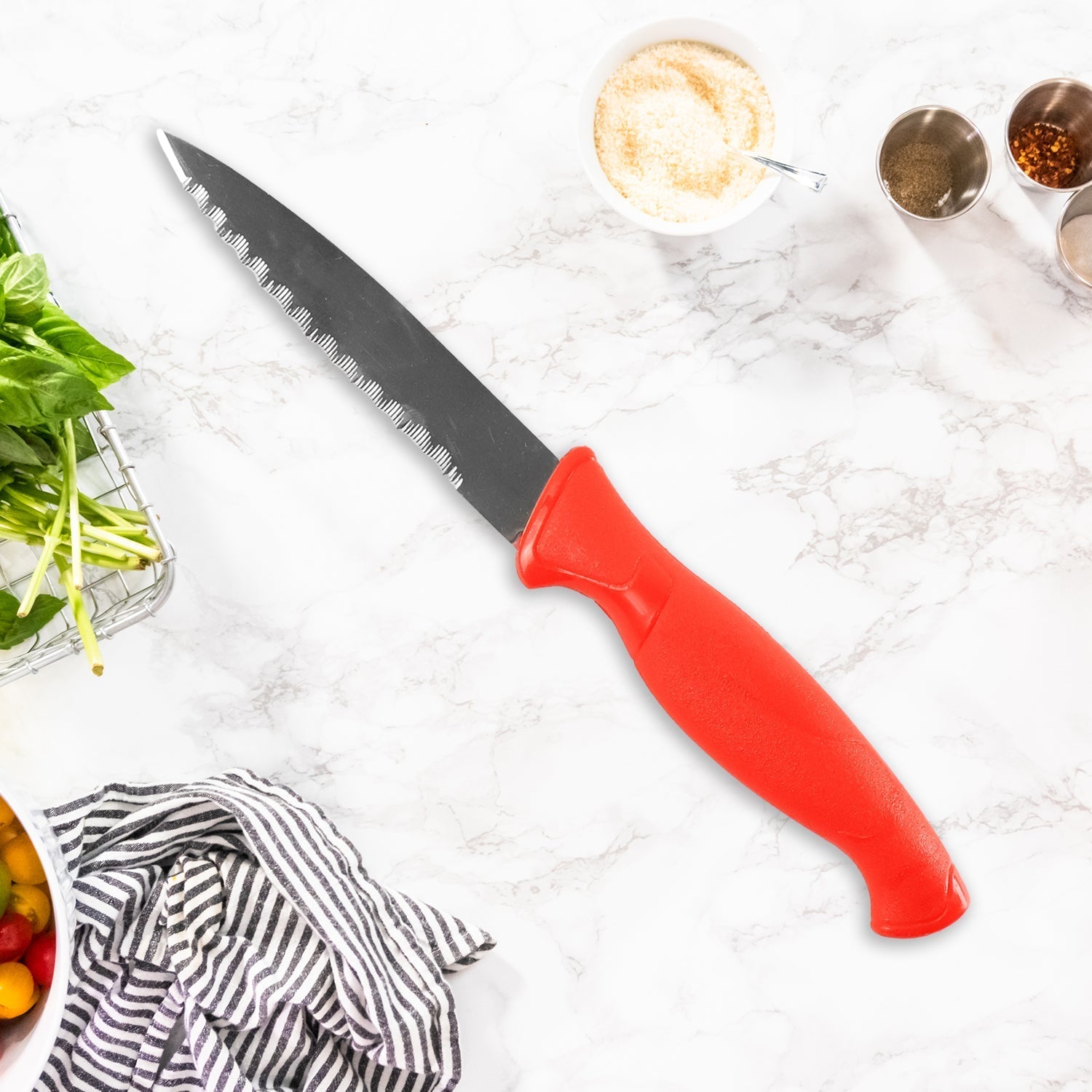 Stainless Steel Serrated Kitchen Knife (1 Pc) Signature Kart