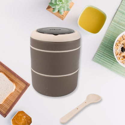 Ganesh Stack 2-Layer Stainless Steel Leak-Proof Lunch Box for Office, School, Picnic signaturekarts