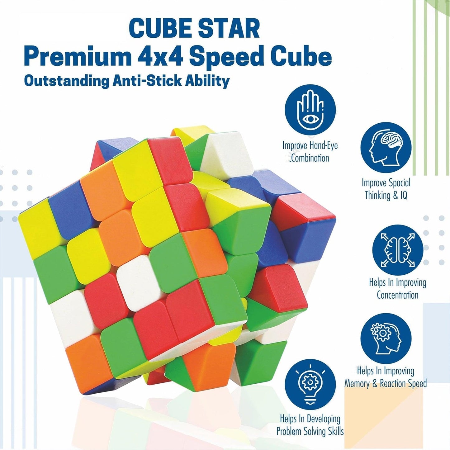 Small 4×4×4 High Speed Stickerless Magic Cube Puzzle Toy for Kids and Adults signaturekarts