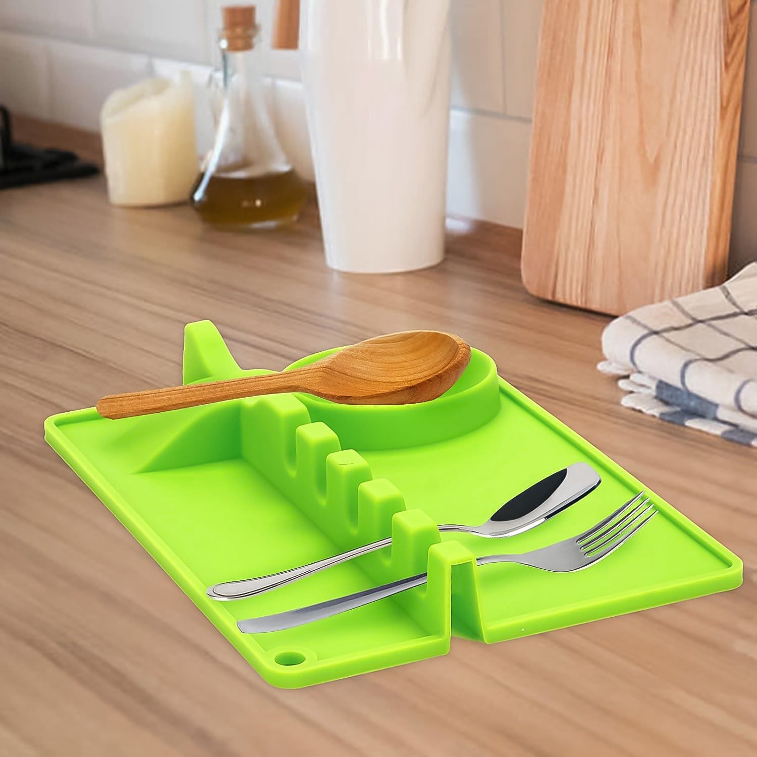 4-Slots Silicone Multifunctional Spoon Holders Fork Spatula Rack (1 Pc) Signaturekarts