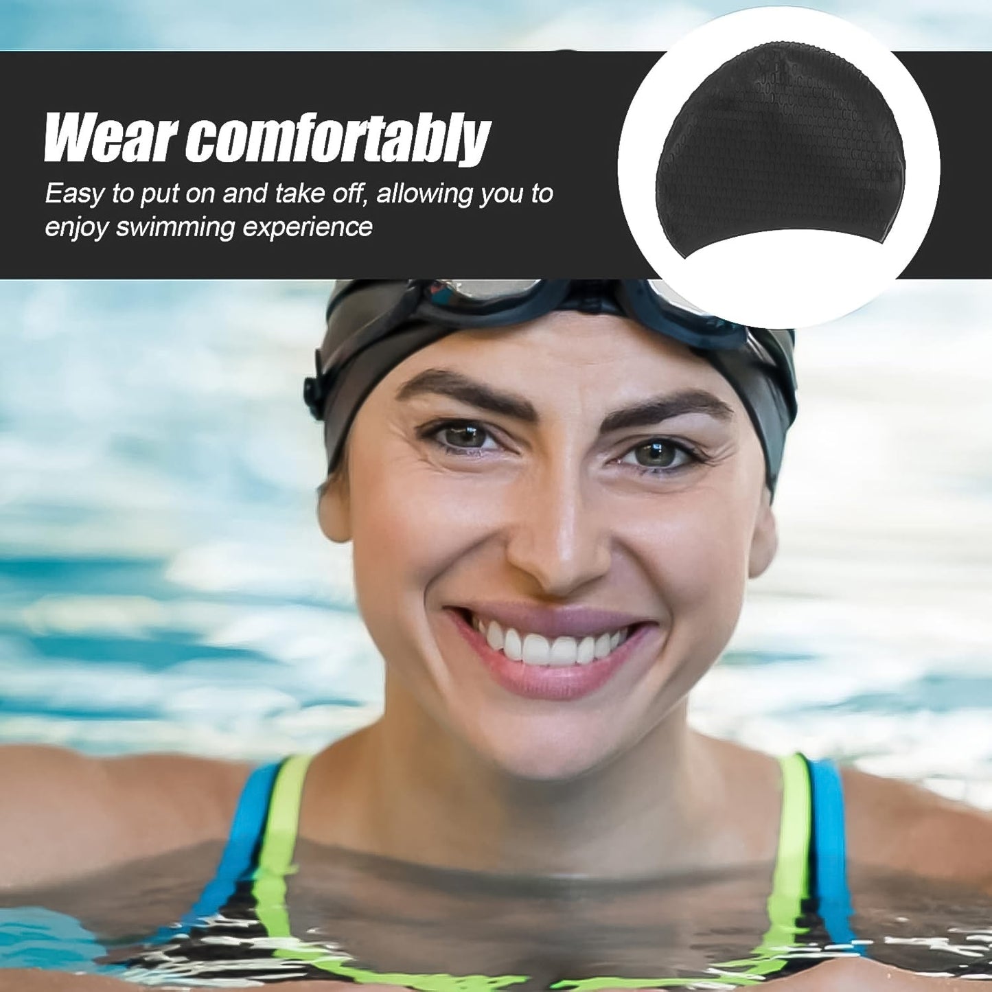 Knx Premium Silicone Waterproof Swimming Cap (1 Pc) Signature kart