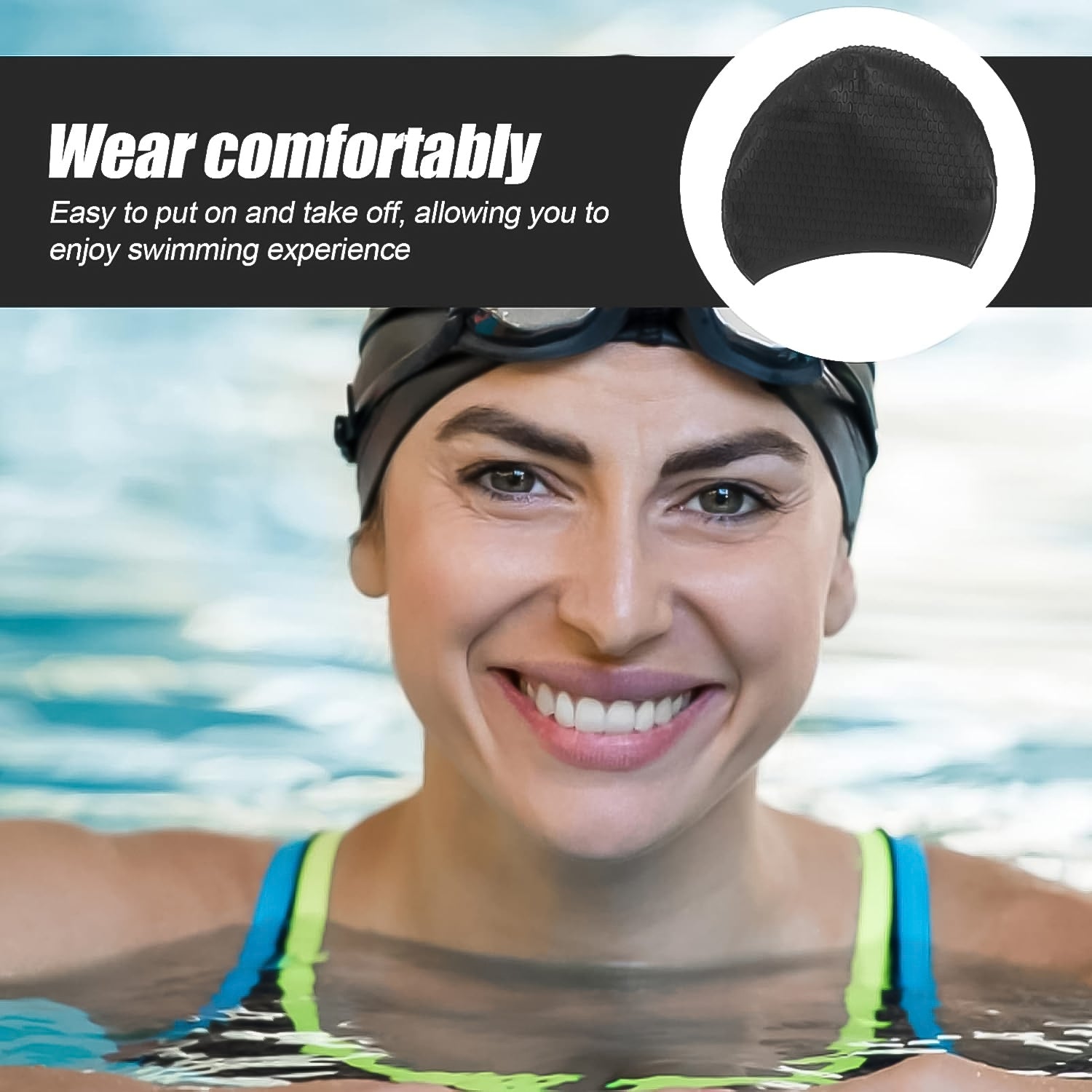 Knx Premium Silicone Waterproof Swimming Cap (1 Pc) Signature kart
