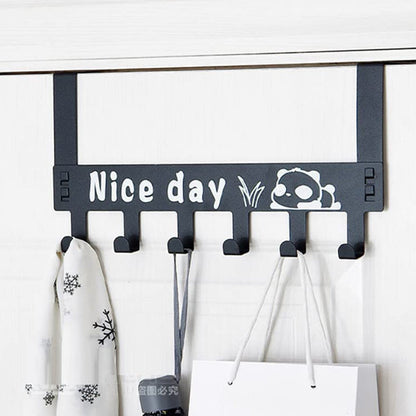 Heavy-Duty Carbon Steel Over Door Hook Rack for Towels & Coats (1 Pc, 6 Hooks) signaturekarts