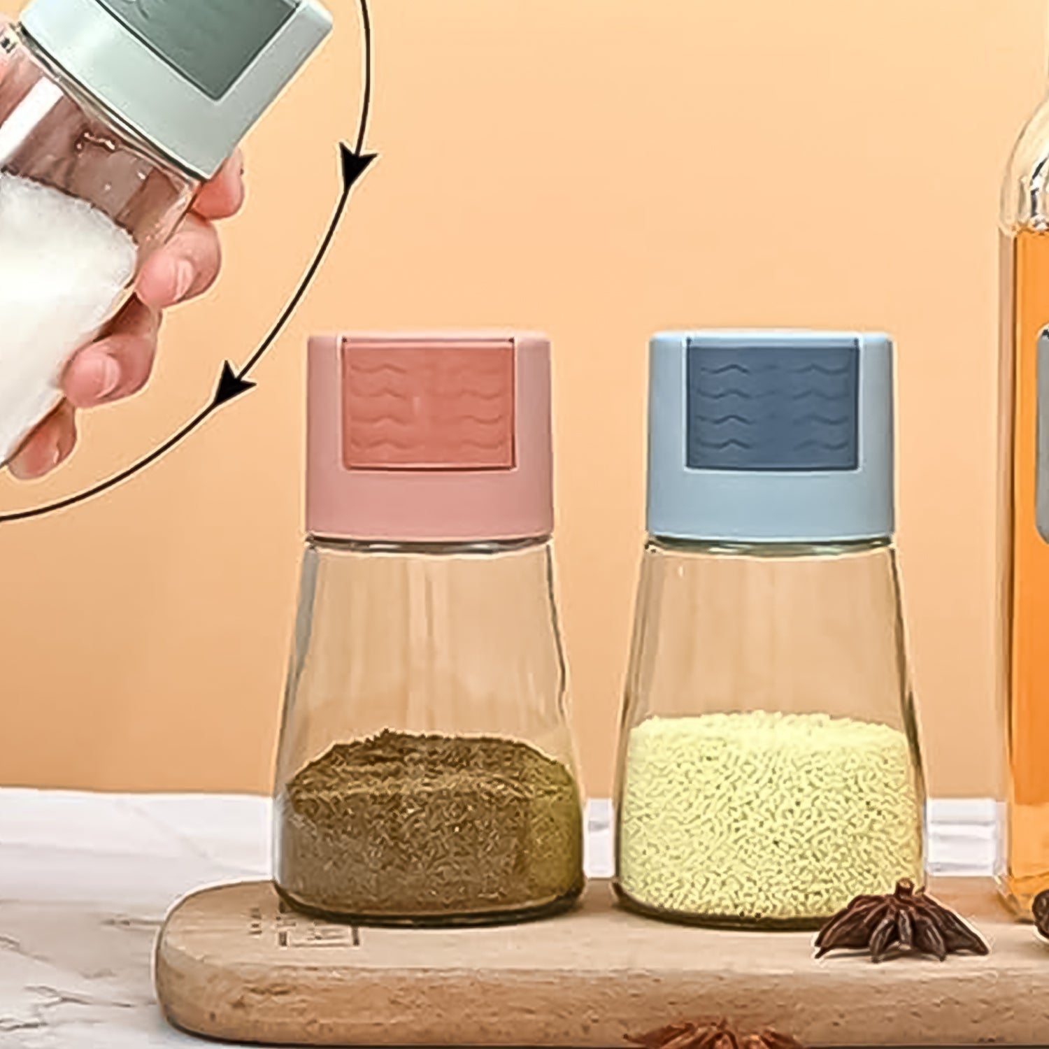Glass Salt Dispenser for Cooking with 0.5g Precision (1 Pc) signaturekarts