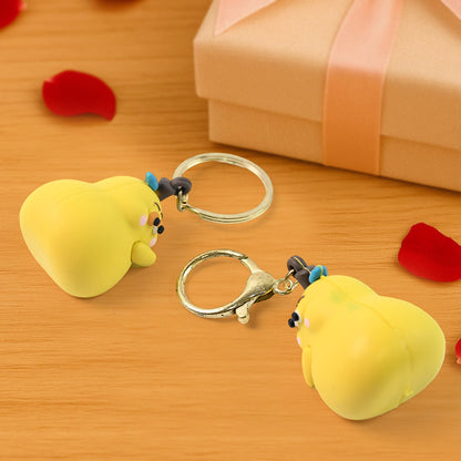 2-in-1 Cute Cartoon Couple Keychain Signature kart