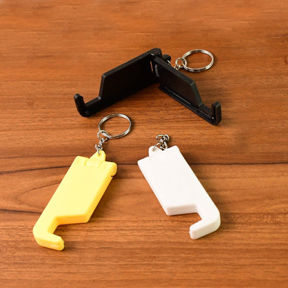 2 in 1 Plastic Keychain with Mobile Stand / Phone Holder (5 Pcs Set / Multicolor) Signature Kart