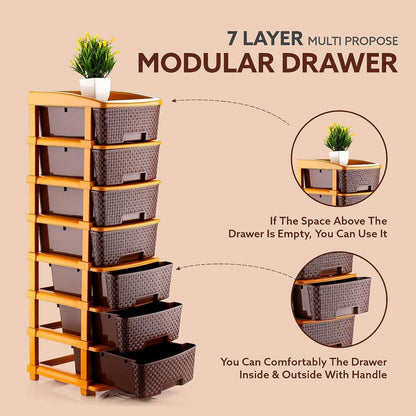 7-Layer Multipurpose Plastic Storage Drawer Organizer Signature kart