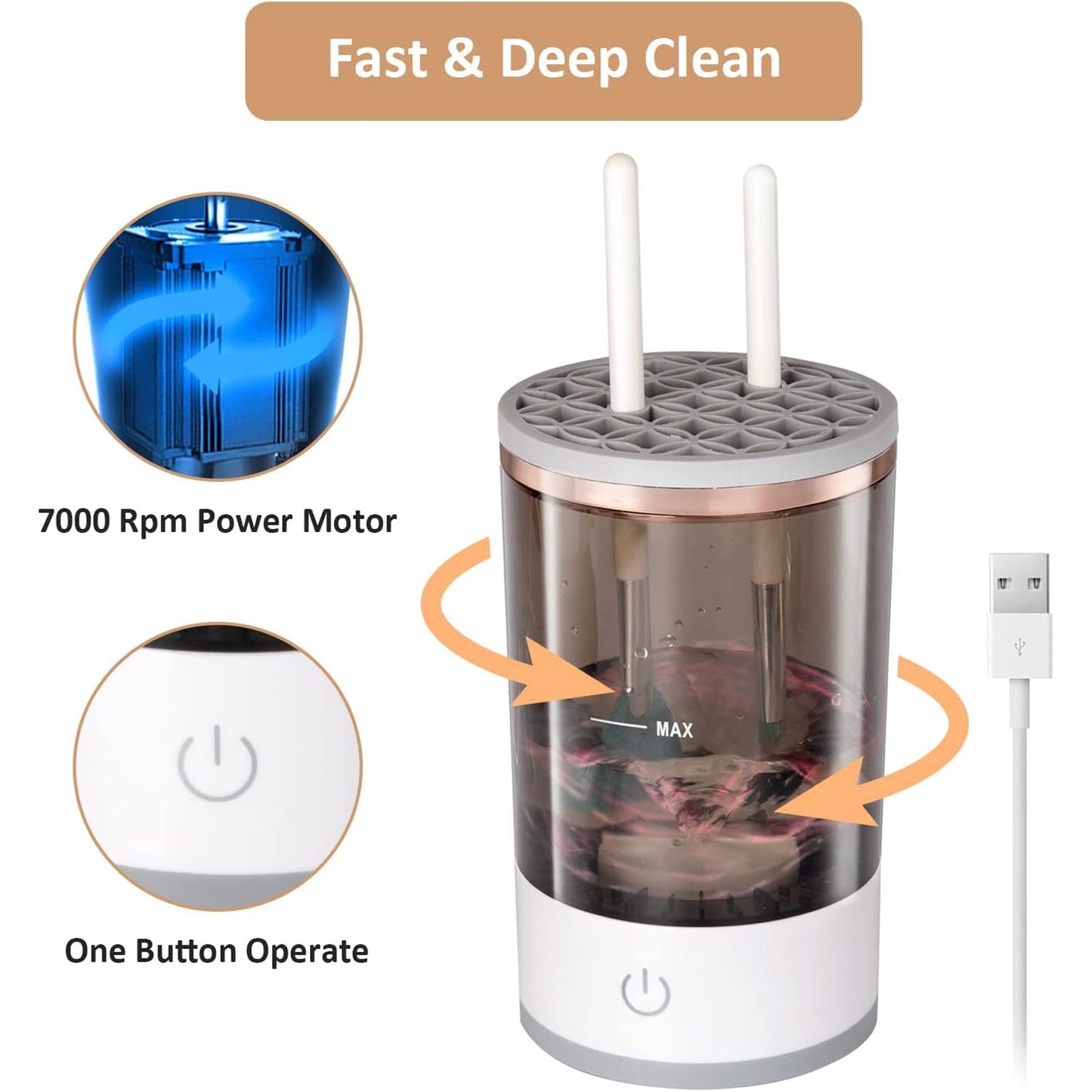 Automatic Makeup Brush Cleaner Fast Electric Brush Cleaner  (1 Pc) signaturekarts