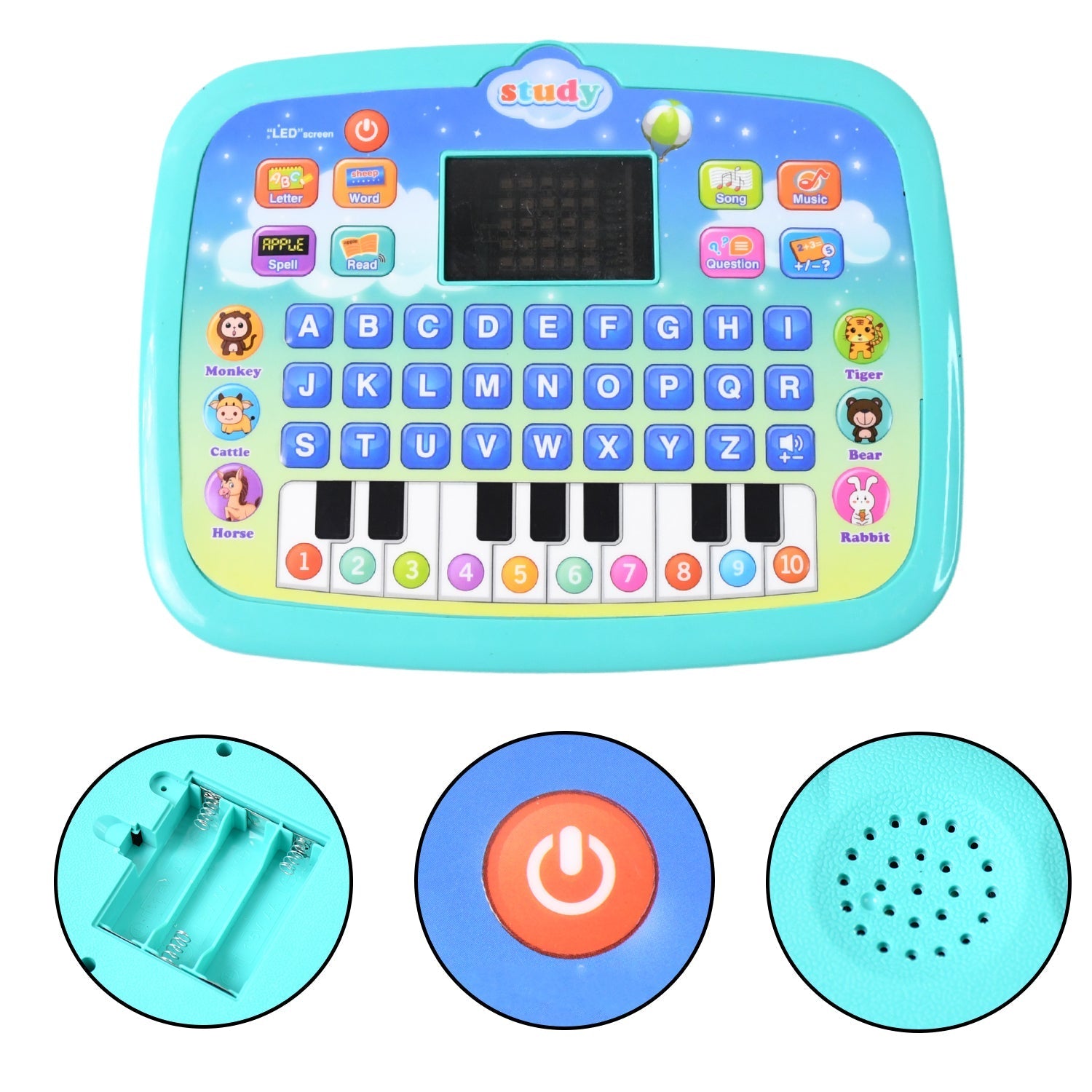 Learning Educational Computer Kids Piano Laptop with LED Screen & Music Signature kart