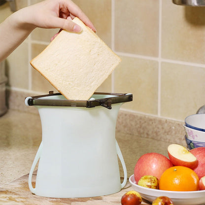 Reusable Silicone Food Storage Bag Leakproof Flat Bottom Freezer 1 Pc signaturekarts