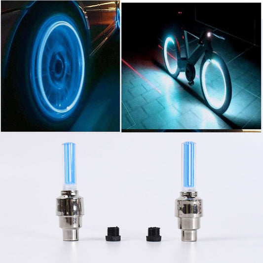 LED Flash Light lamp tyre Wheel Valve Sealing caps (2 Pc / Mix Color) Your Brand
