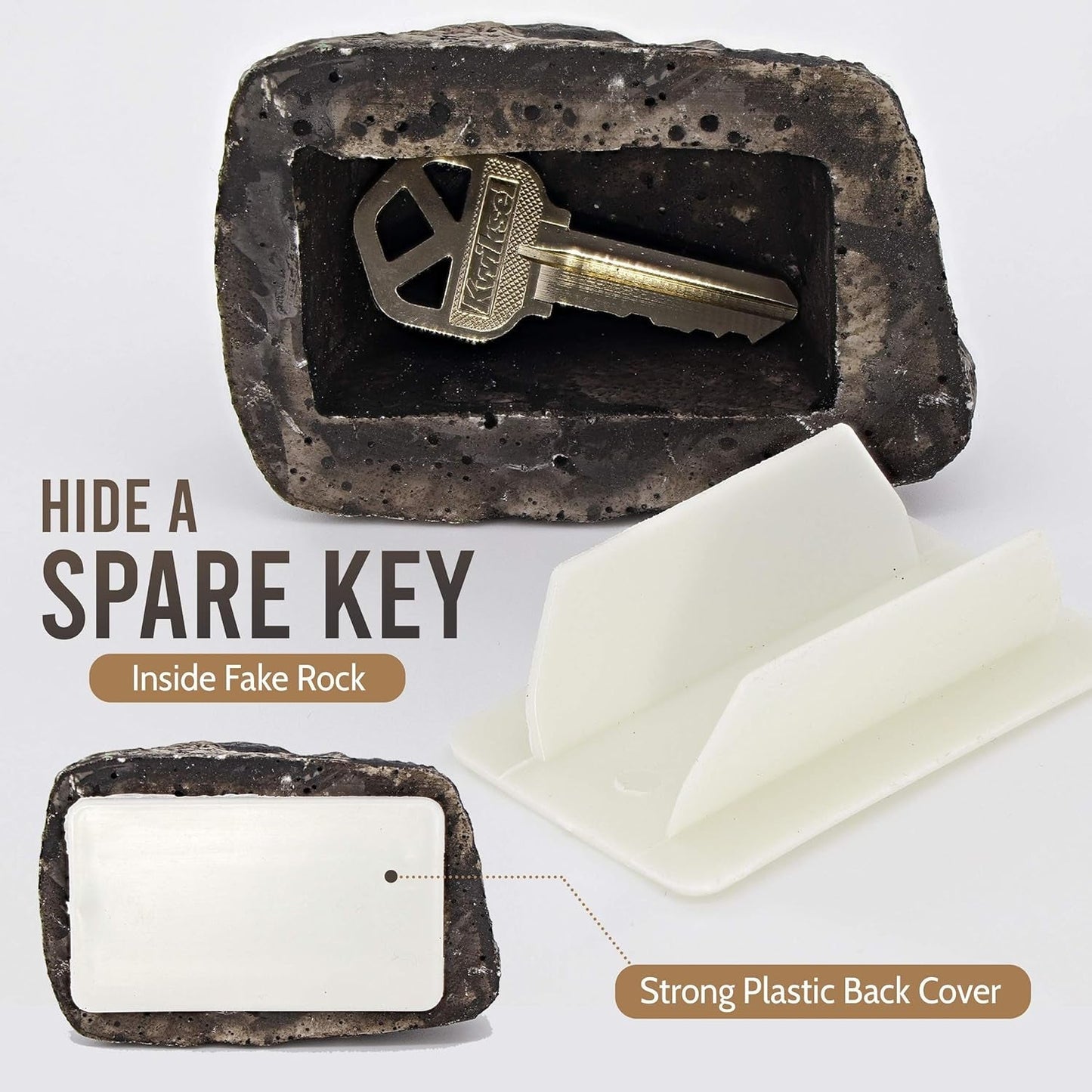 Realistic Fake Rock Key Hider – Weatherproof Outdoor Key Storage Emergencies (1 Pc) signaturekarts