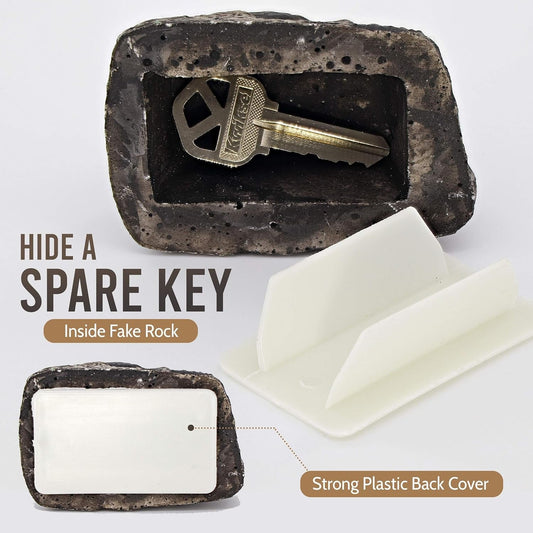 Realistic Fake Rock Key Hider – Weatherproof Outdoor Key Storage Emergencies (1 Pc) signaturekarts