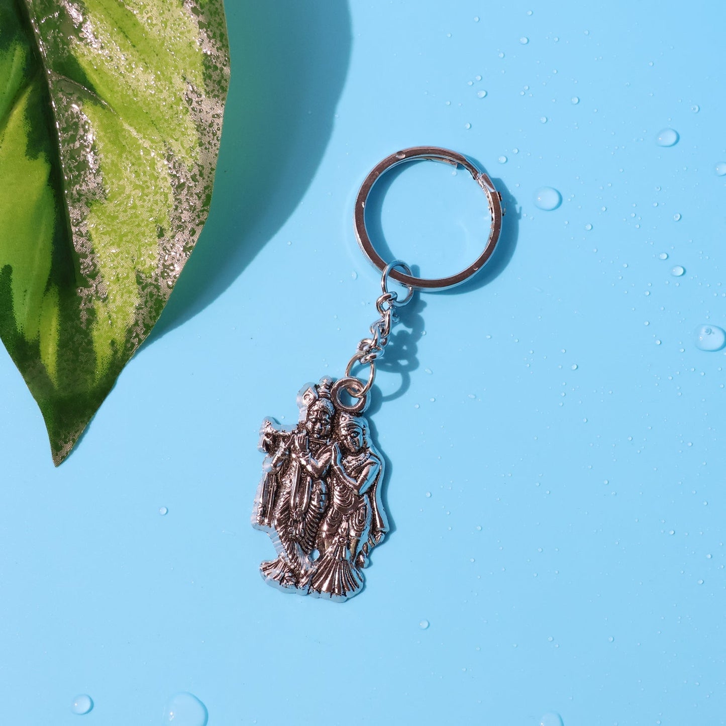 Radha Krishna Metal Keychain Set (2 Pc Mix Design) signaturekarts