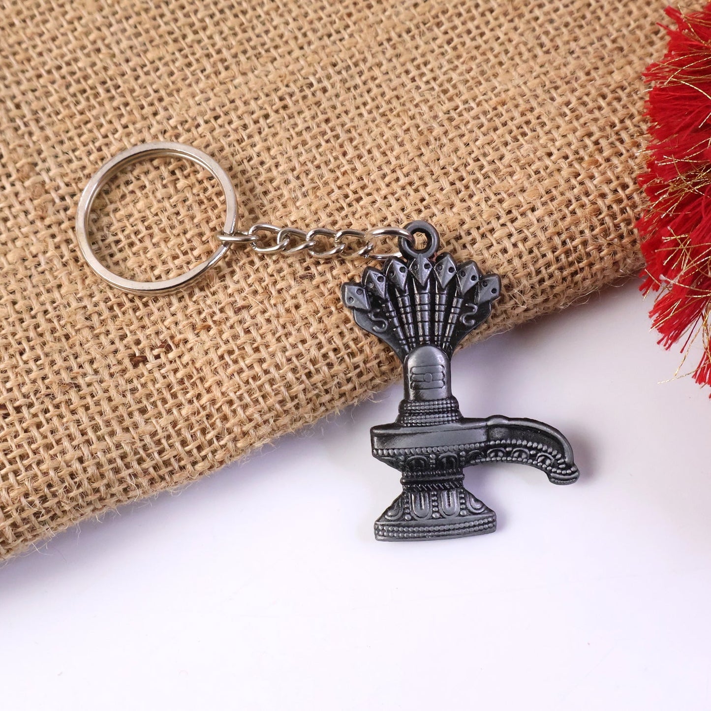 Premium Metal Shiva Lingam with Naag Religious Keychain (1 Pc) The Morsignaturekarts