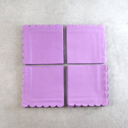 Lilac Scalloped Disposable Paper Napkin (23 x 23 cm / 120 Pc) signaturekarts