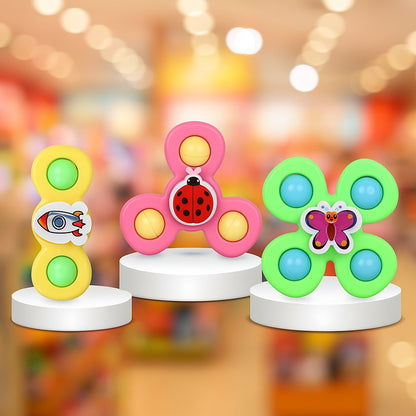 Colour Baby Spinner Toy Set – Suction Cup Sensory Spin Toys (3 Pc Set) The Morsignaturekarts