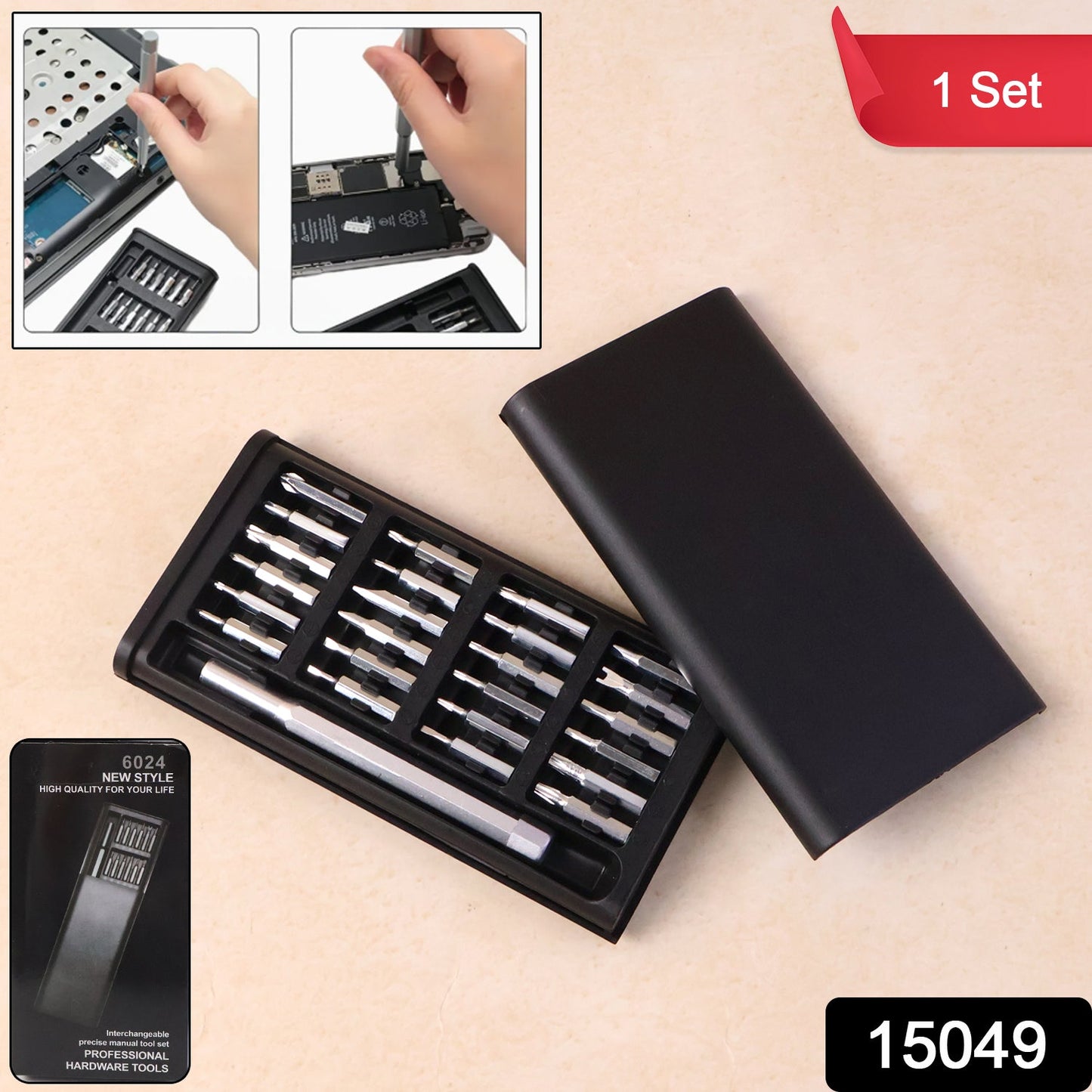 Aluminium 24 in 1 Precision Screwdriver Set, Screwdriver Tool Set (24 Pcs Set) Signaturekarts