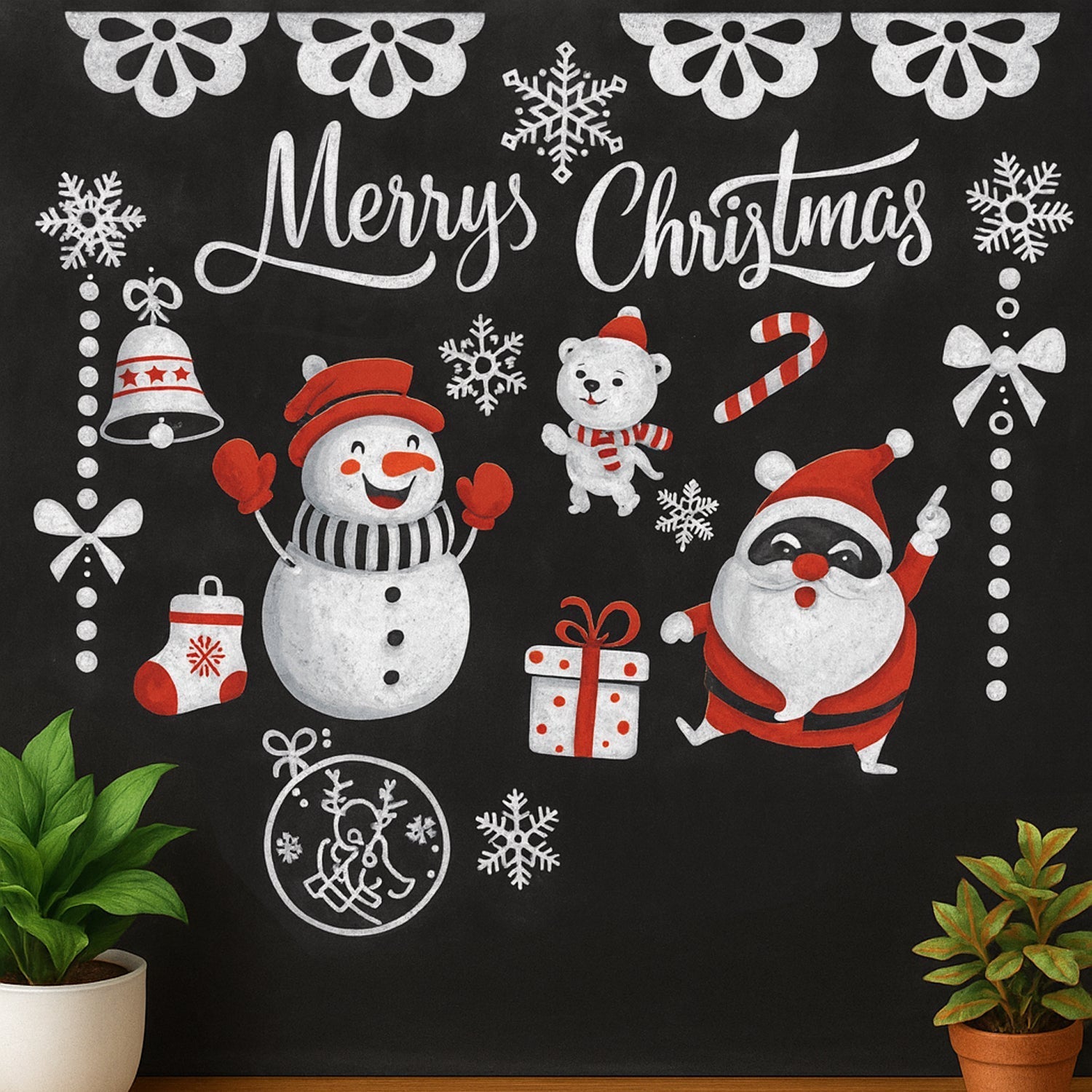 Christmas Theme Decorative Wall Sticker 90x60 cm – (1 Pc) signaturekarts