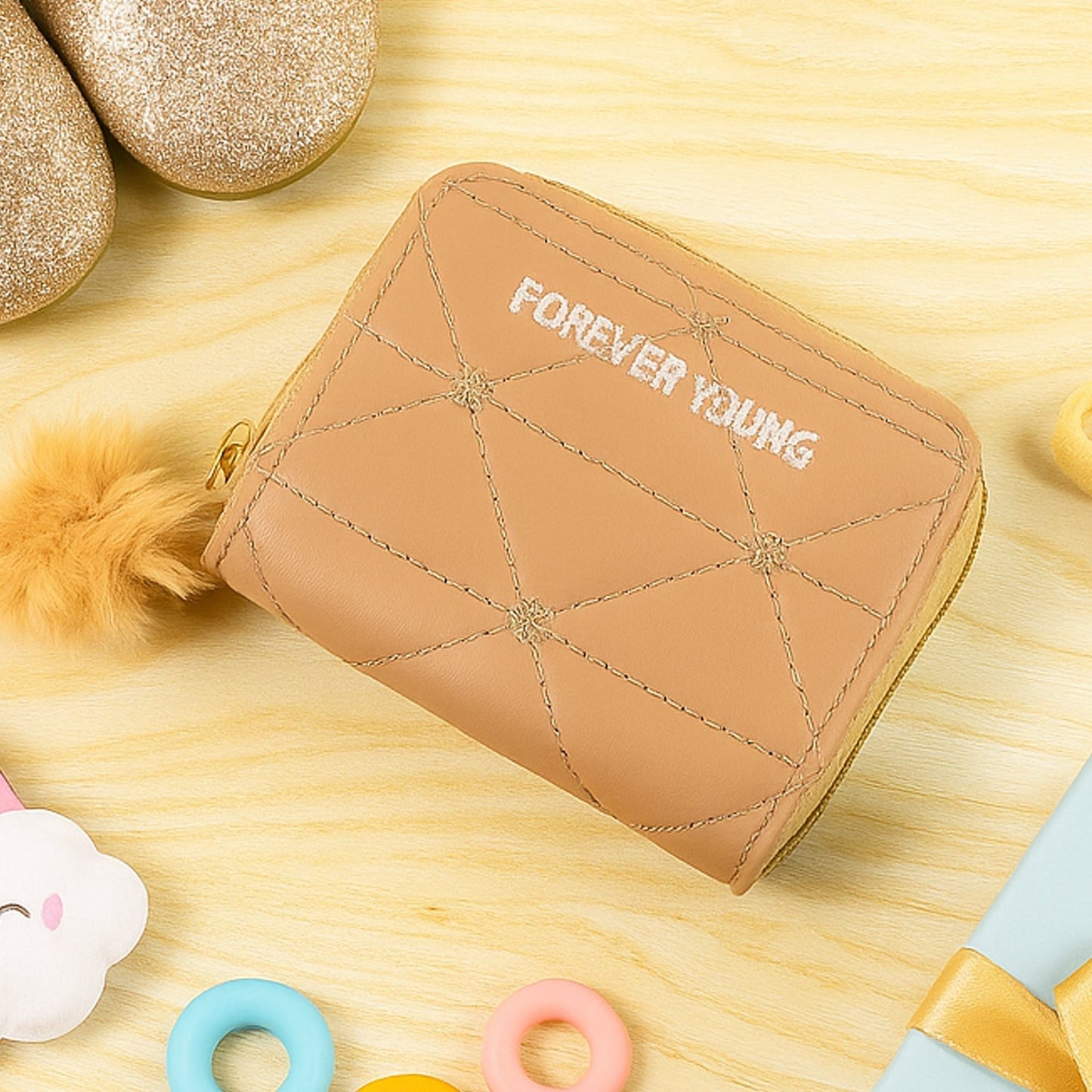Stylish Kids Wallet with Soft Fur Zip Puller (1 Pc) The Morsignaturekarts