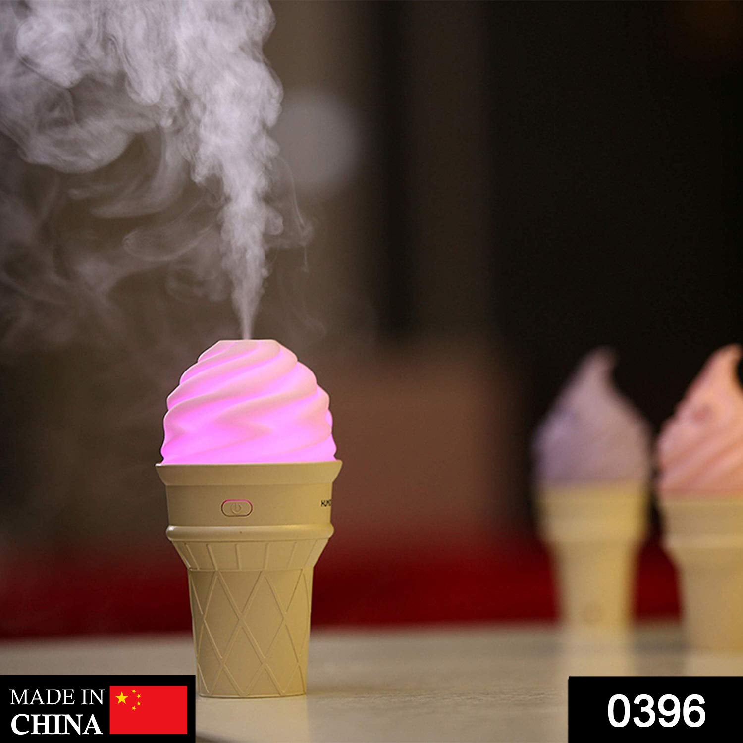 Ice Cream Design LED Humidifier for Freshening Air & Fragrance (Multicoloured) signaturekarts