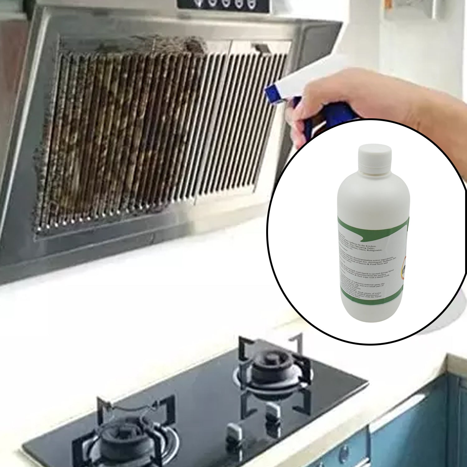 Kitchen Cleaner Spray for Oil & Grease on Stoves (Approx 500ml, Non-toxic) signaturekarts