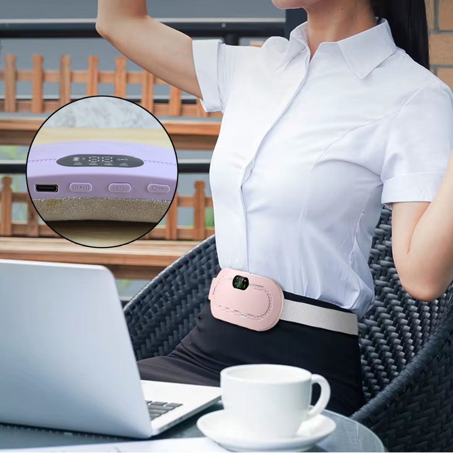 Rechargeable Smart Warm Palace Belt, Period Massager (1 Pc) signaturekarts