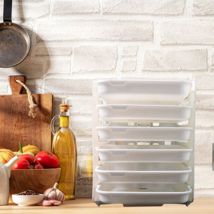 Plastic 6 Layer Wall-Mounted Food Organizer Rack (1 Set) Signature kart