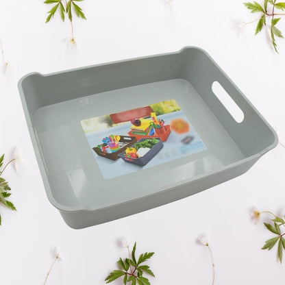 Multipurpose Organising & Storage Plastic Tray,  Fruit & Vegetable/ Multi Purpose Tray, Organizer for Kitchen, Countertop, Cabinet, Bathroom Plastic Storage Basket For Store Fruits, Vegetables, Magazines, Cosmetics, Stationary Set of 3 signaturekarts