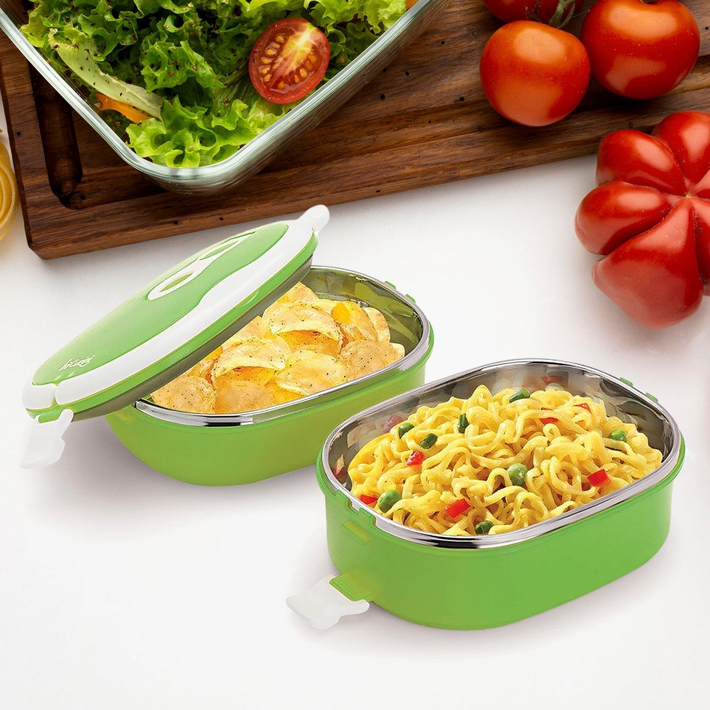 Lunch Box 900/1800ml Stainless Steel Kitchen Insulated Thermal Lunch Box signaturekarts