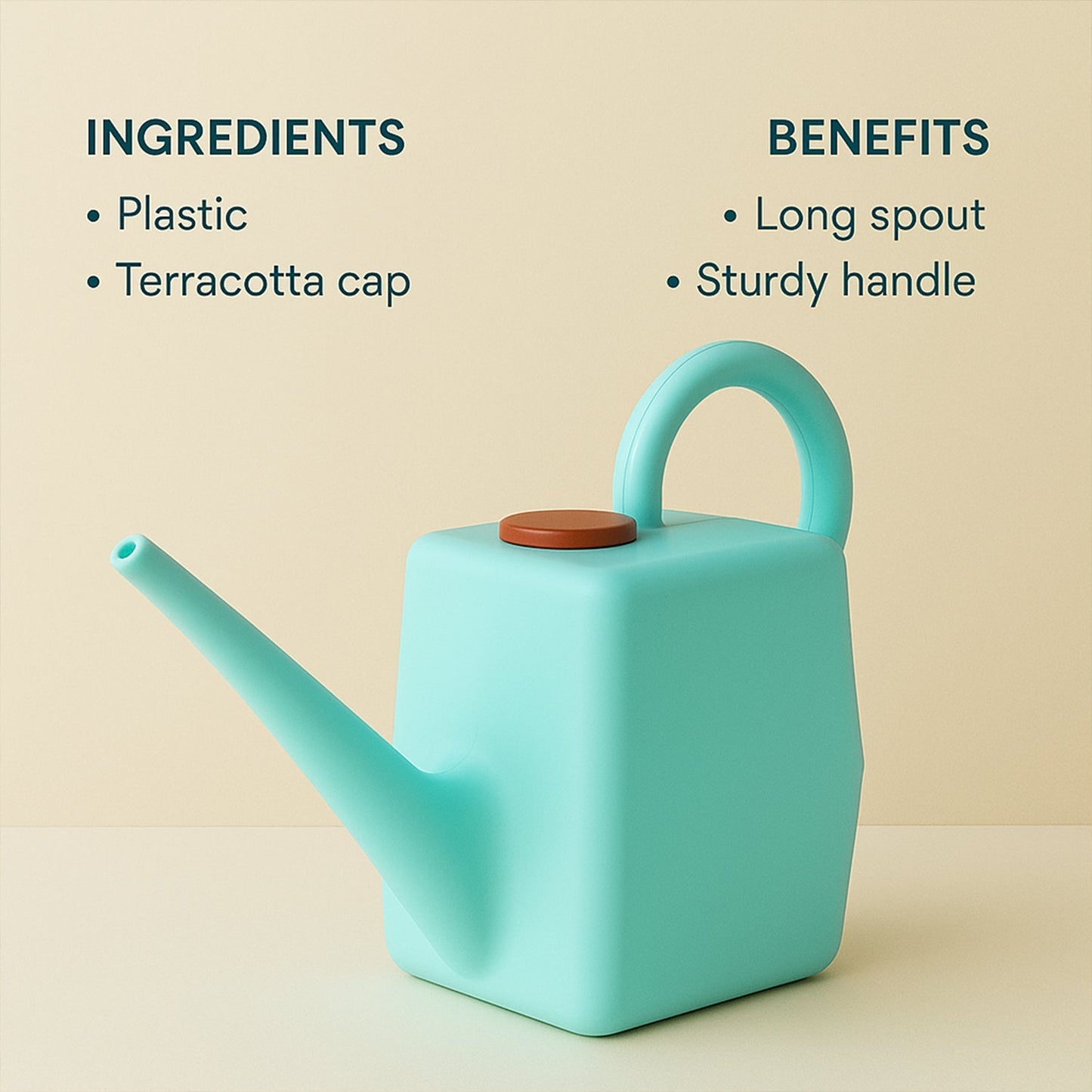 2 Litre Heavy-Duty Plastic Gardening Watering Can with Long Spout & Ergonomic Handle Signature Kart