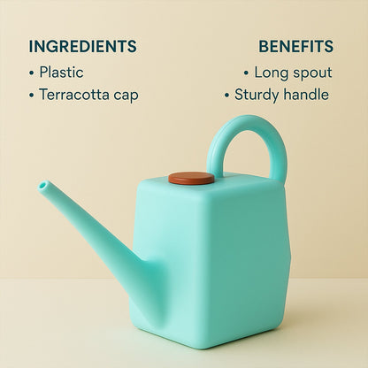 2 Litre Heavy-Duty Plastic Gardening Watering Can with Long Spout & Ergonomic Handle Signature Kart