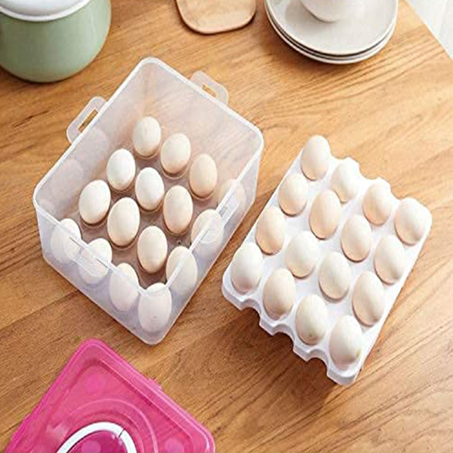 2 Layer 32 Grid Egg Tray with Lid Carrier Holder1 Pc signaturekarts
