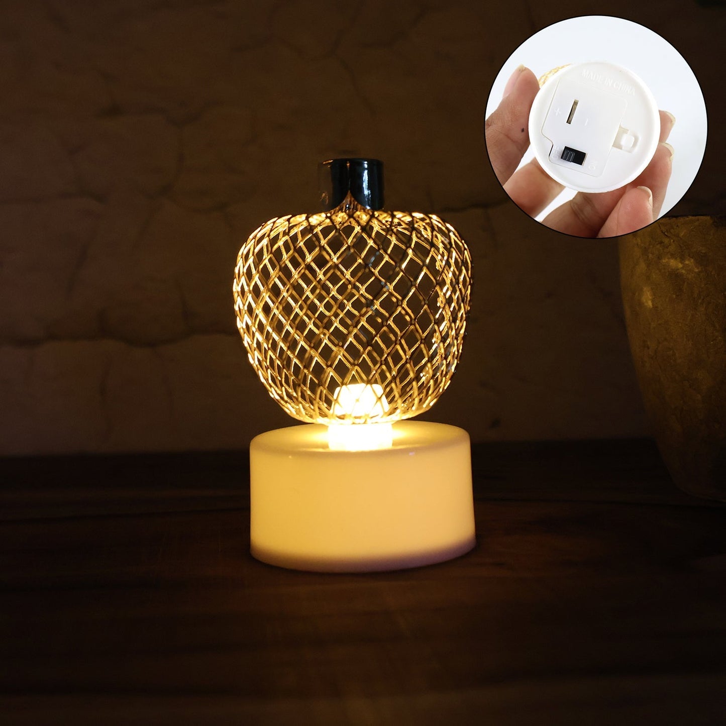 Decorative Apple Shape LED Tealight Candles - (4 Pc) signaturekarts