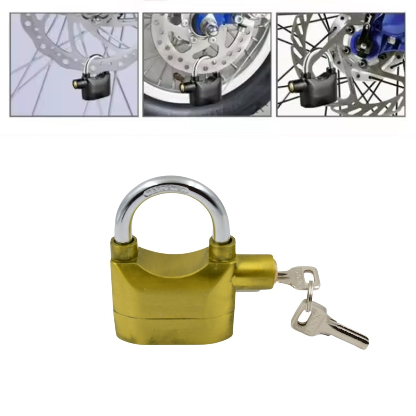 Security Alarm Metallic Lock System with 3 Keys (1 Set / Mix Color) Signaturekarts