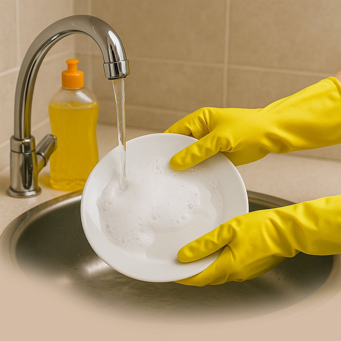 2 pair med yellow gloves For Cleaning Your Brand