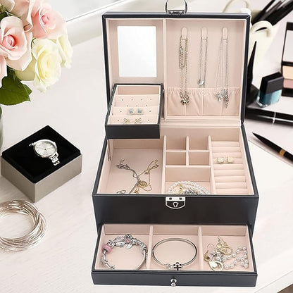Multi-Layer Jewellery Organizer Box - (1 Pc) signaturekarts
