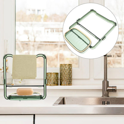 2-in-1 Self-Adhesive Towel Hanger & Soap Holder Stand (1 Pc) Signature Kart