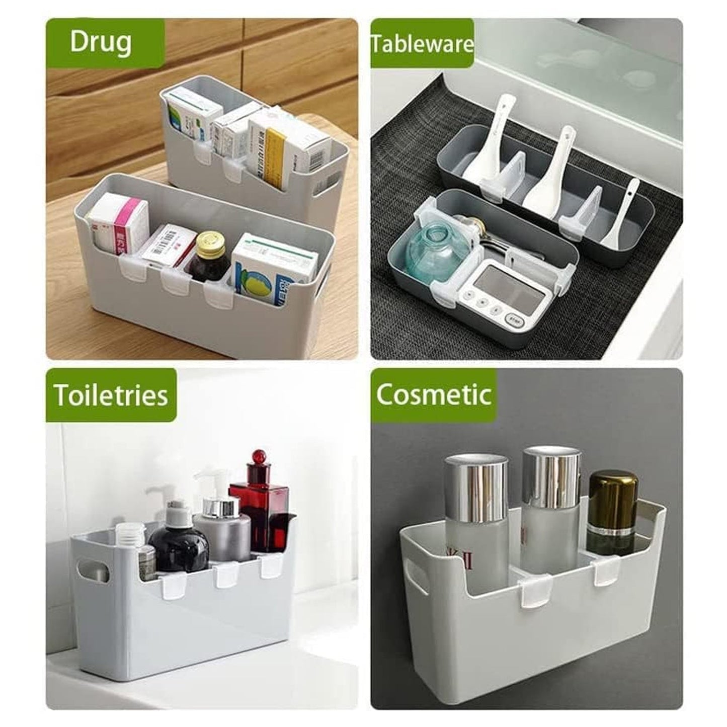 Plastic Storage Baskets – Space Allocator, Refrigerator Organizer Bins (10 Pcs Set) Signature kart