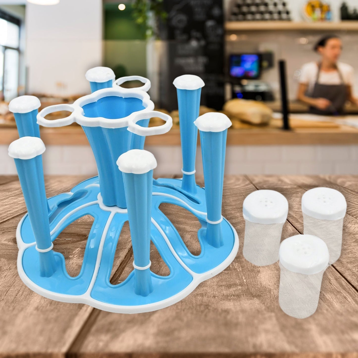 Miracle Plastic Glass Stand for Kitchen & Dining (6-Glass, Spices, Moq - 2 Pc) signaturekarts