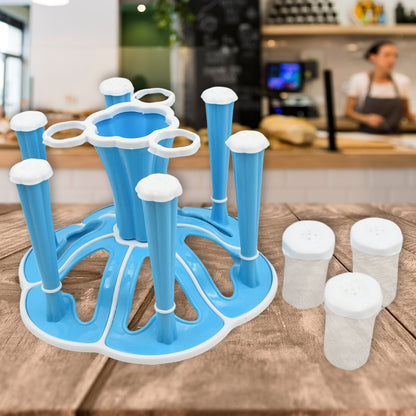 Miracle Plastic Glass Stand for Kitchen & Dining (6-Glass, Spices, Moq - 2 Pc) signaturekarts