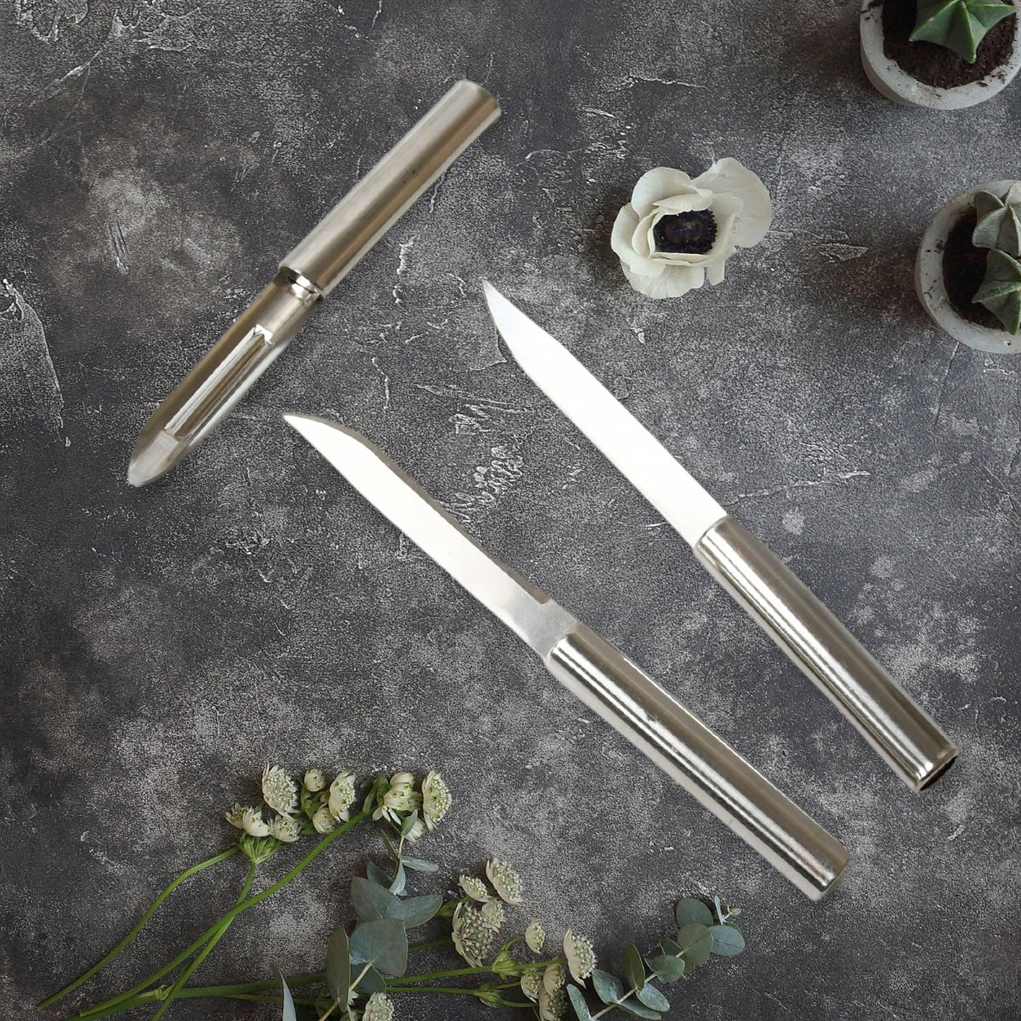 Stainless Steel Multipurpose Sharp Cutting Knife for Fruit Meat Vegetables 3 Pc signaturekarts