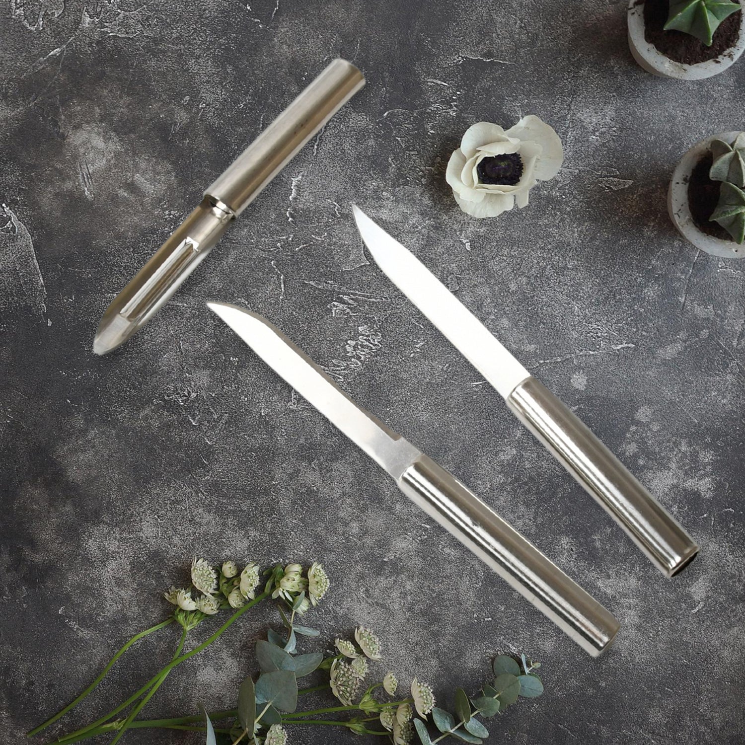 Stainless Steel Multipurpose Sharp Cutting Knife for Fruit Meat Vegetables 3 Pc signaturekarts