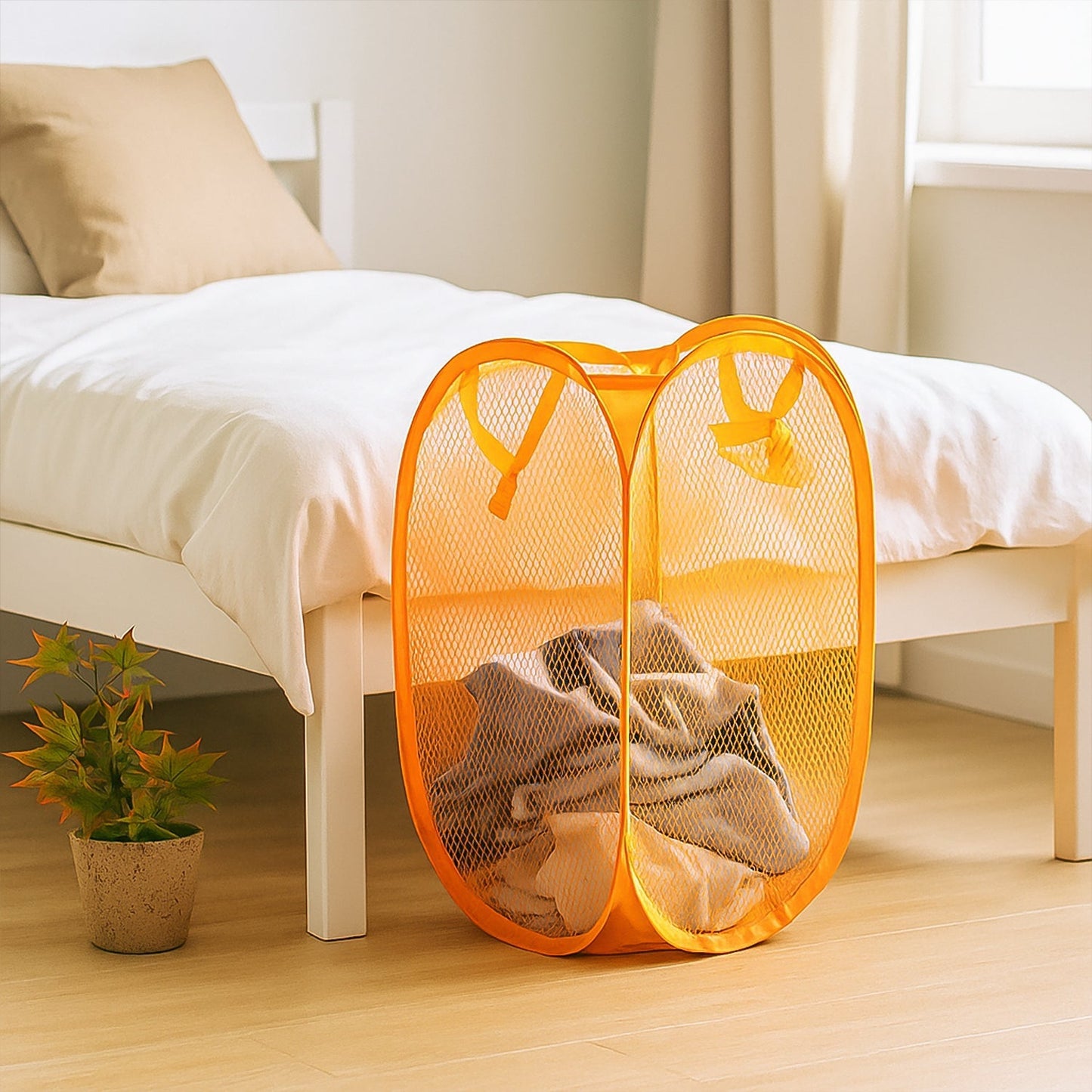 Foldable Pop-Up Mesh Laundry Basket Hamper (1 Pc) signaturekarts