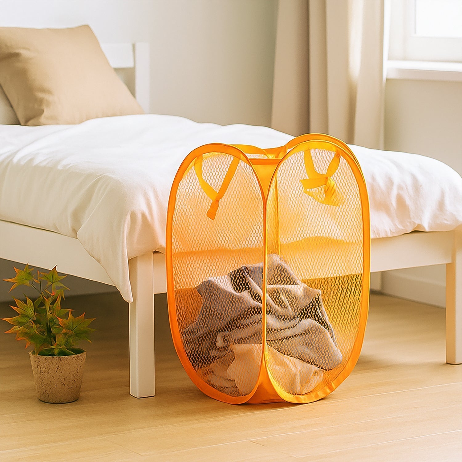 Foldable Pop-Up Mesh Laundry Basket Hamper (1 Pc) signaturekarts