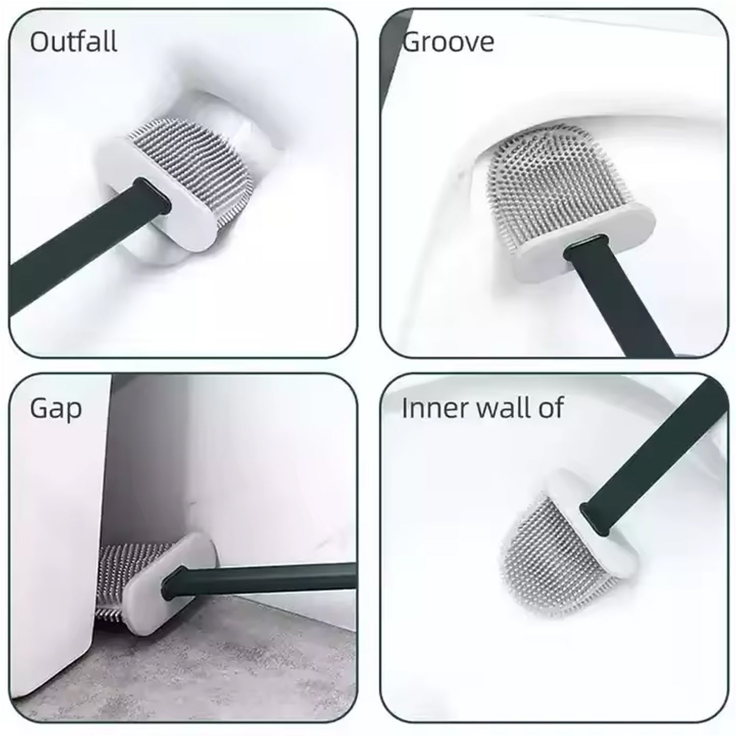 Portable Silicone Toilet Brush – Wall-Mounted, Anti-Drip Cleaner with Non-Slip Handle Signaturekarts