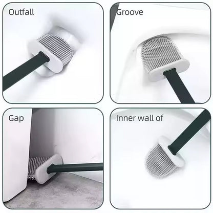 Portable Silicone Toilet Brush – Wall-Mounted, Anti-Drip Cleaner with Non-Slip Handle Signaturekarts