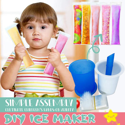 DIY Manual Popsicle Maker – Reusable Ice Cream Mold (Approx 20 Pcs Packing Bag) signaturekarts