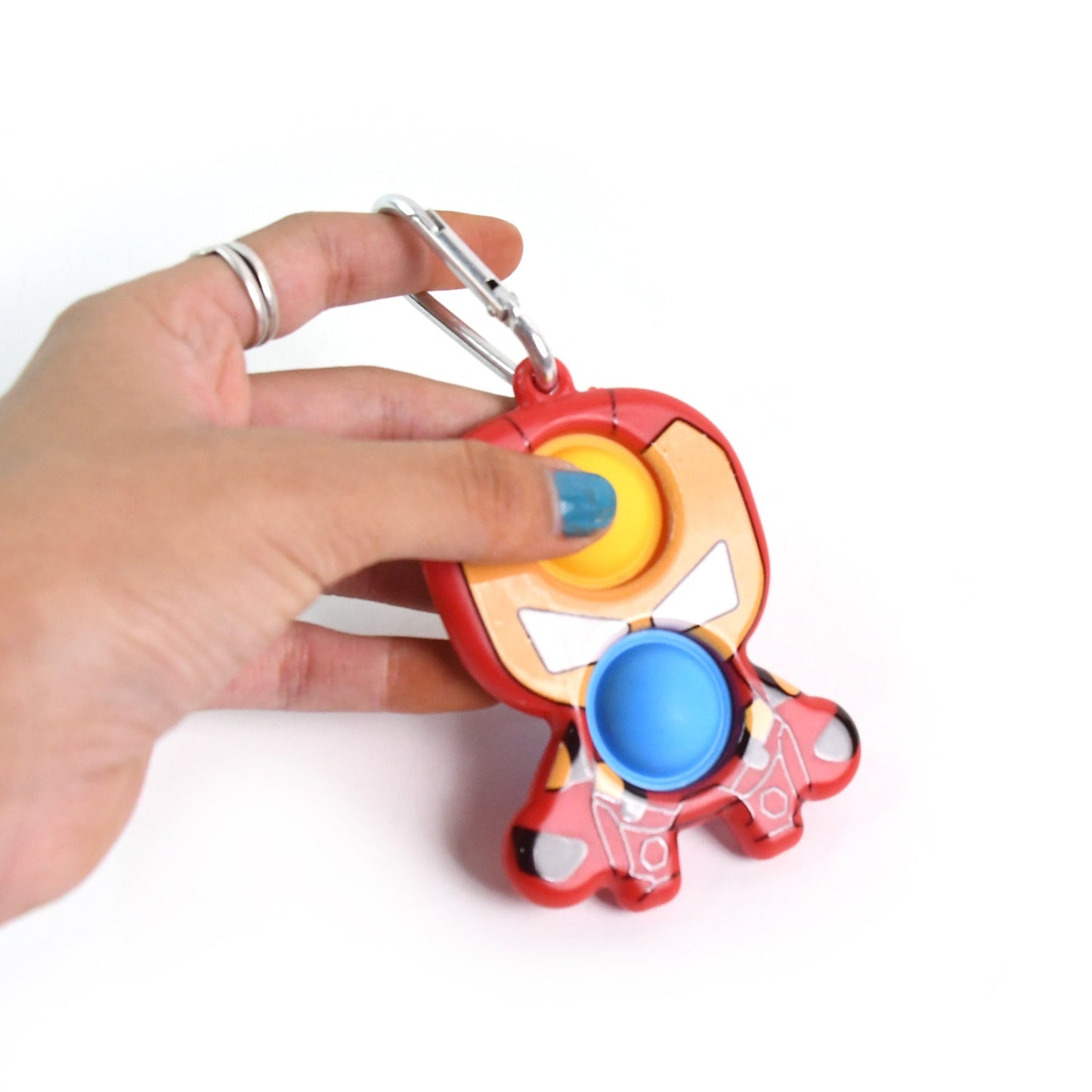 Themed Iron Man Shape Keychain Pop It Toy (1 Pc) Signature kart